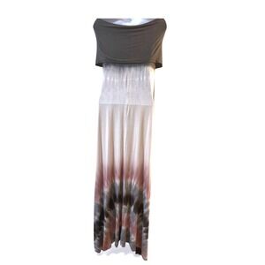 Urban X Tie Dye Maxi Dress Women LG Layered Strapless Boho Casual Beach Vacation
